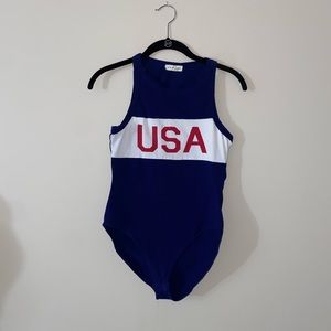 Small USA Gymnastics Leotard Halloween Costume